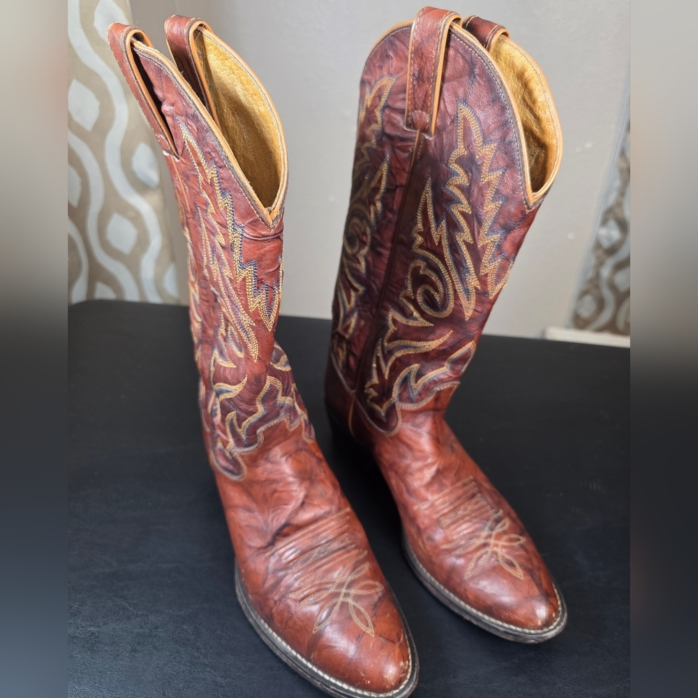 Justin Men's Marbled Deerlite Western Boots - Round Toe